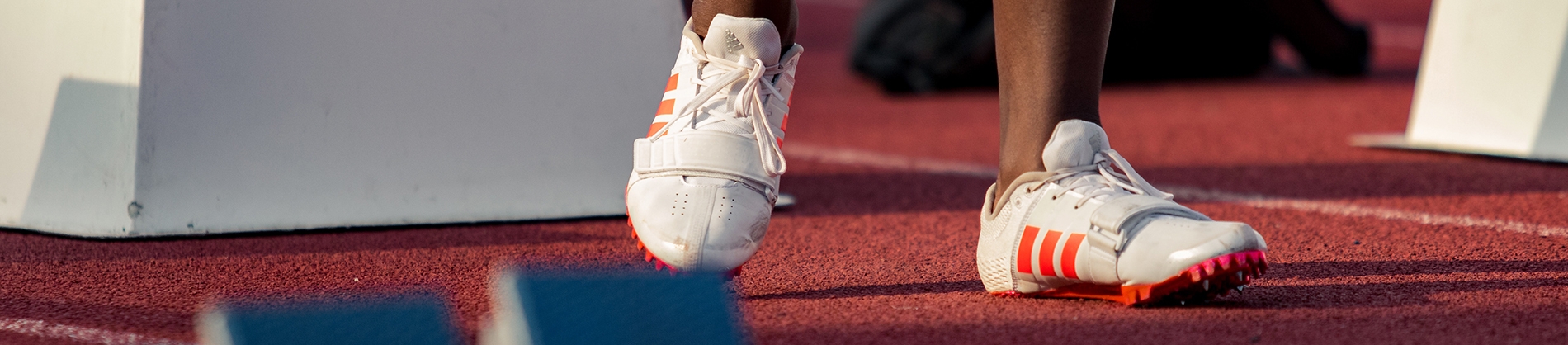 A running stood on a track A running stood on a track