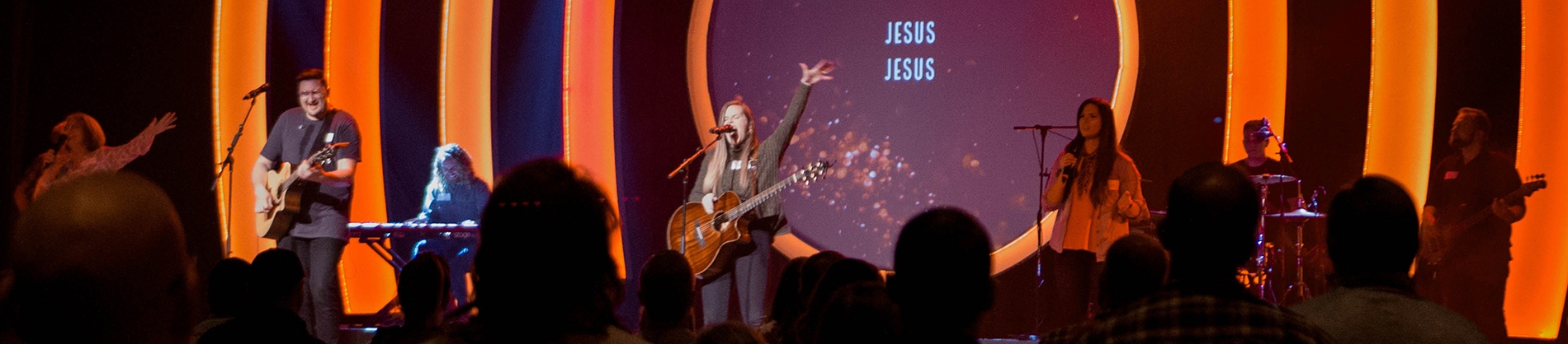 Worship team leading worship in church Worship team leading worship in church