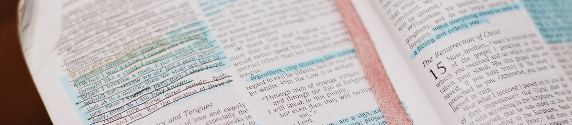 Open bible with highlighted verses Open bible with highlighted verses